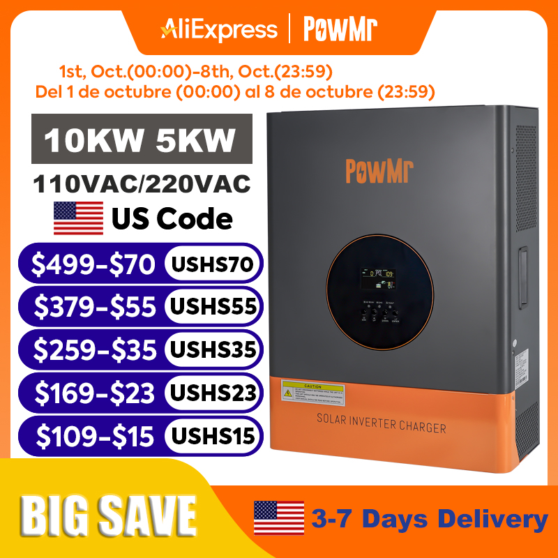 Split Phase Inverter 10Kw 110V 220V - Falownik PowMr 10KW 5KW z Rozdzieloną