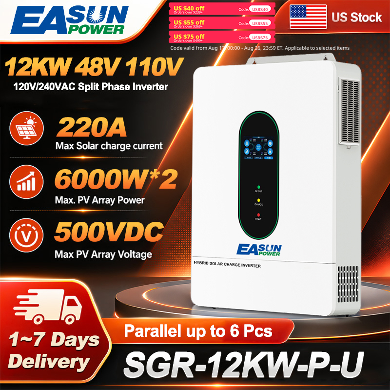 Grid Tie Inverter Limiter 2000W - EASUN POWER 12KW Inwerter Solarny Dwufazowy,