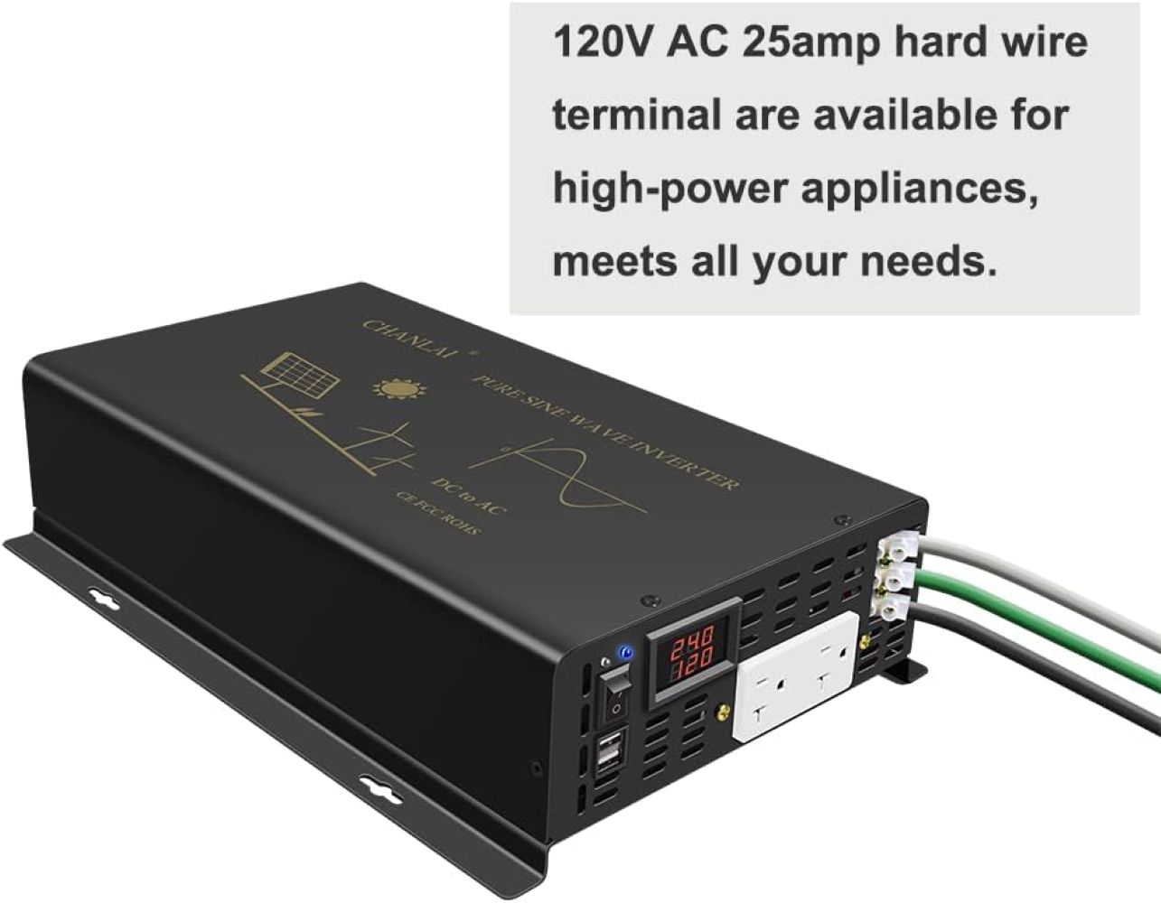 Inwerter solarny o mocy 3000W  – Inverter Pure Sine Wave 60Hz 120V 3000W recenzja i cena